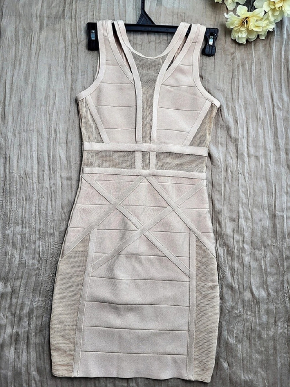 bebe Geometric Mini Dress in Pink Like New, Size XS